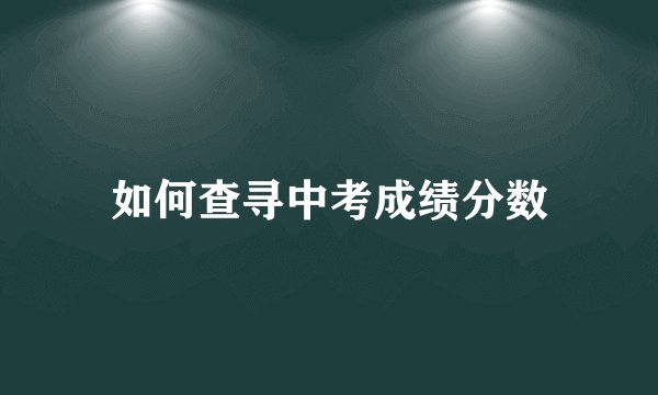 如何查寻中考成绩分数