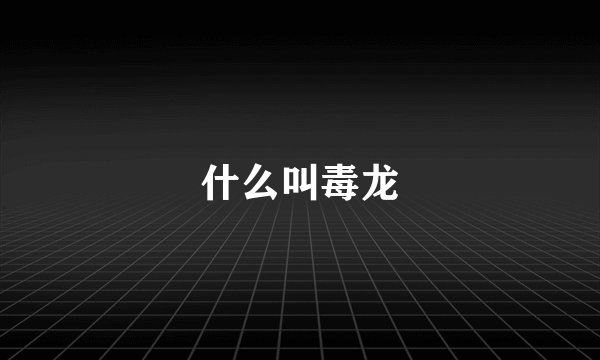 什么叫毒龙