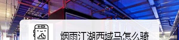 烟雨江湖西域马怎么骑