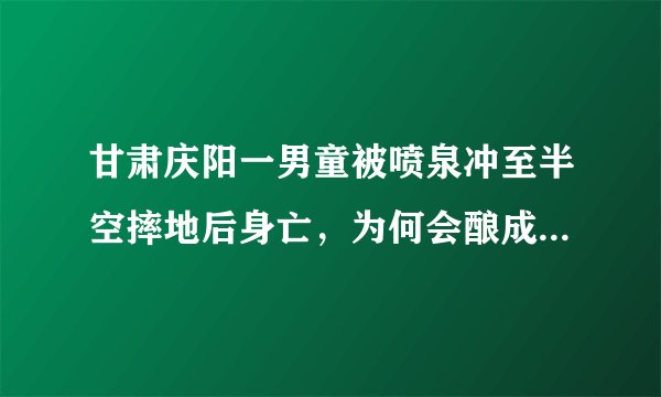 甘肃庆阳一男童被喷泉冲至半空摔地后身亡，为何会酿成如此严重的后果？