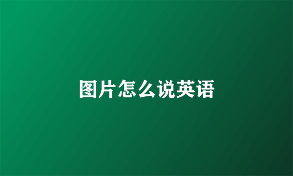 图片怎么说英语