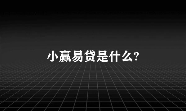 小赢易贷是什么?