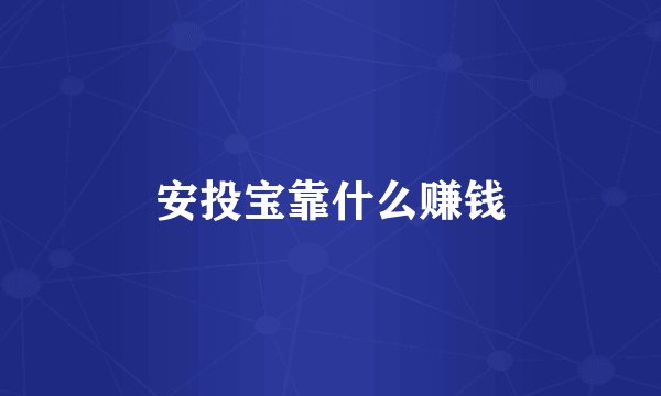 安投宝靠什么赚钱