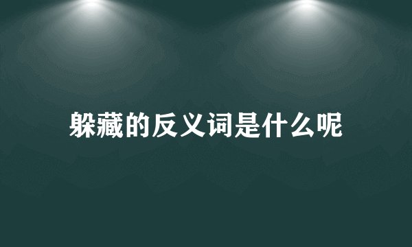躲藏的反义词是什么呢