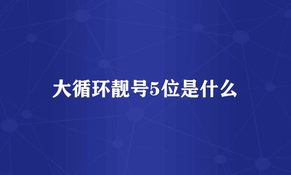 大循环靓号5位是什么