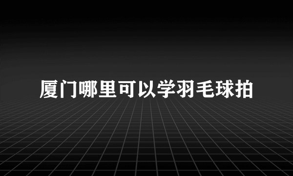 厦门哪里可以学羽毛球拍