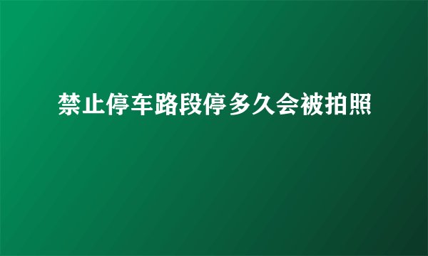 禁止停车路段停多久会被拍照