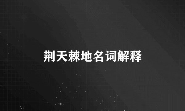 荆天棘地名词解释