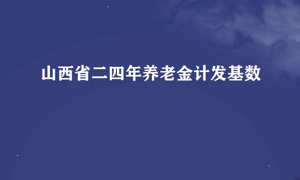 山西省二四年养老金计发基数