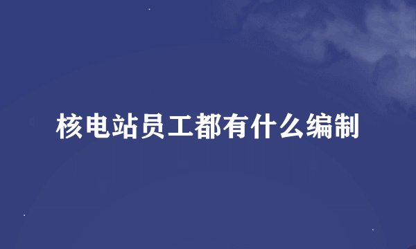 核电站员工都有什么编制