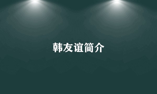 韩友谊简介