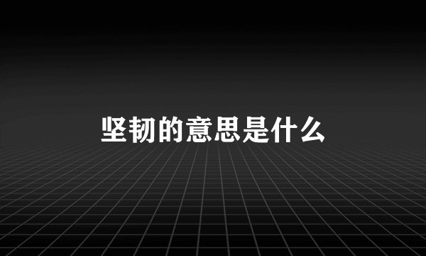 坚韧的意思是什么