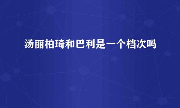 汤丽柏琦和巴利是一个档次吗