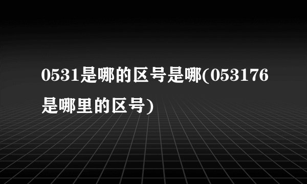 0531是哪的区号是哪(053176是哪里的区号)