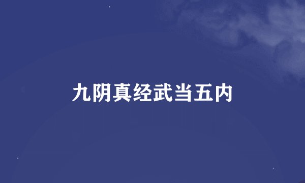 九阴真经武当五内