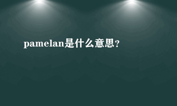 pamelan是什么意思？