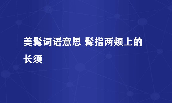 美髯词语意思 髯指两颊上的长须