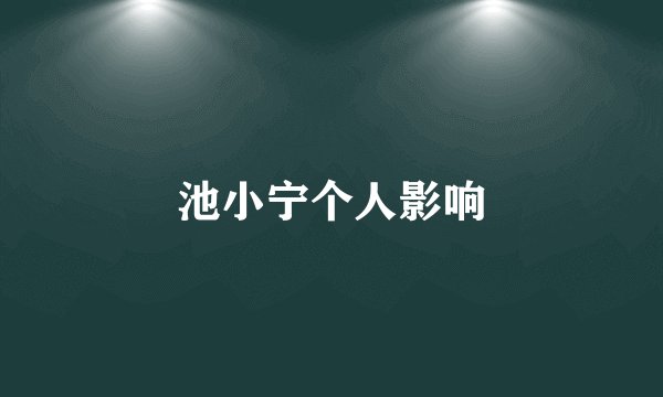池小宁个人影响