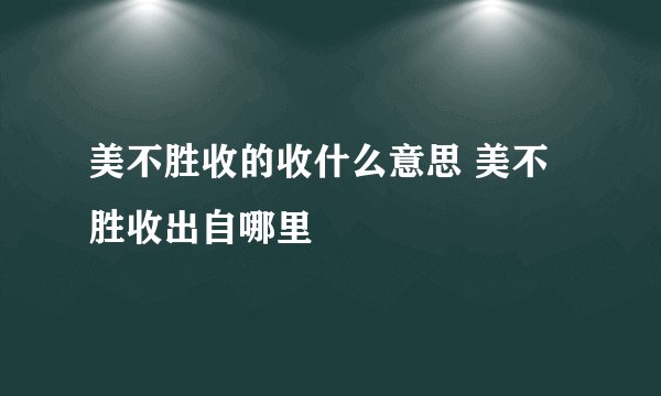 美不胜收的收什么意思 美不胜收出自哪里