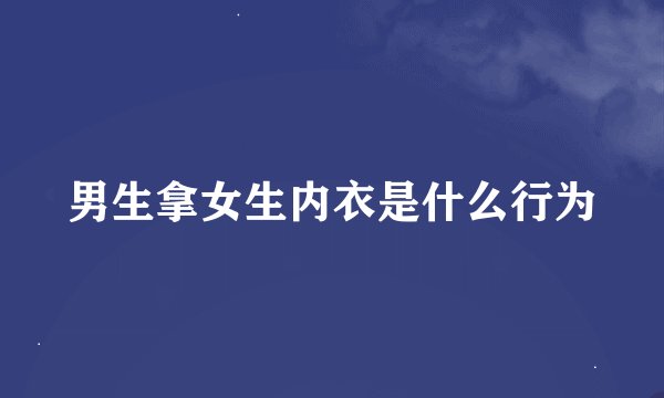 男生拿女生内衣是什么行为
