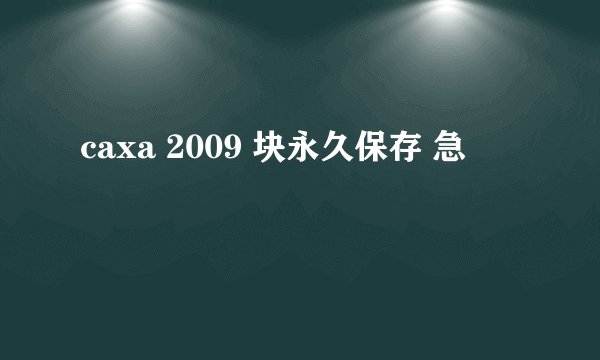 caxa 2009 块永久保存 急