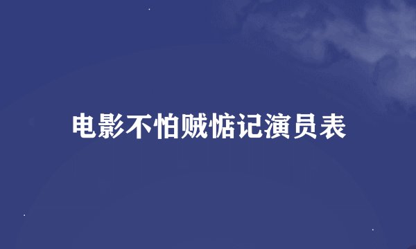 电影不怕贼惦记演员表