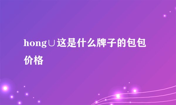 hong∪这是什么牌子的包包价格