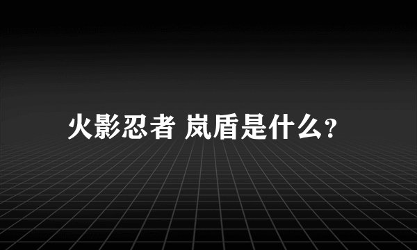 火影忍者 岚盾是什么？