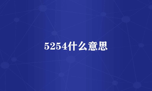 5254什么意思
