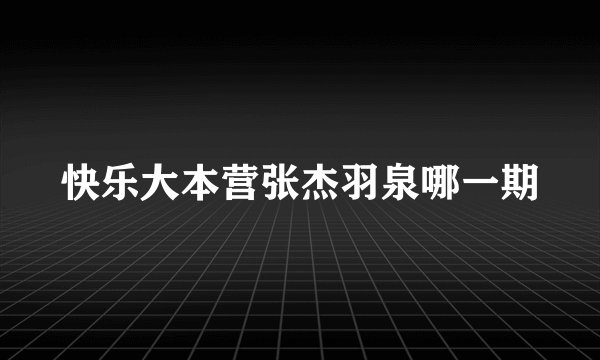 快乐大本营张杰羽泉哪一期