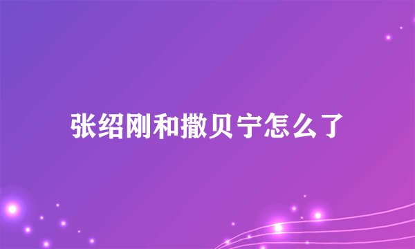 张绍刚和撒贝宁怎么了
