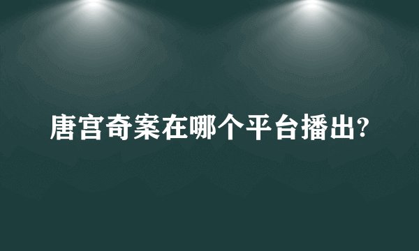 唐宫奇案在哪个平台播出?