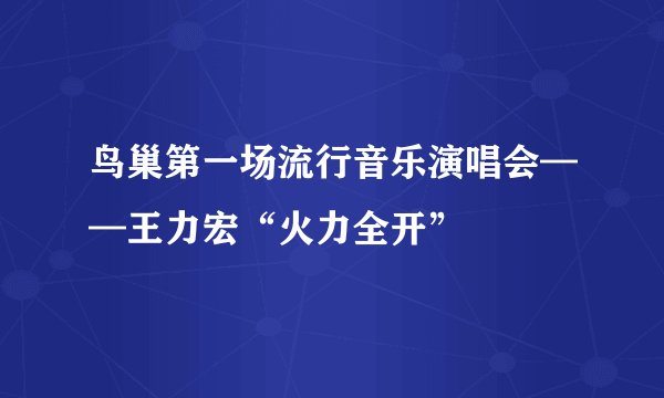鸟巢第一场流行音乐演唱会——王力宏“火力全开”