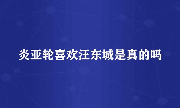 炎亚轮喜欢汪东城是真的吗