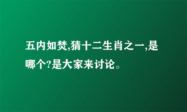 五内如焚,猜十二生肖之一,是哪个?是大家来讨论。