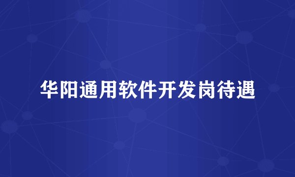 华阳通用软件开发岗待遇
