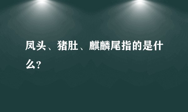 凤头、猪肚、麒麟尾指的是什么？