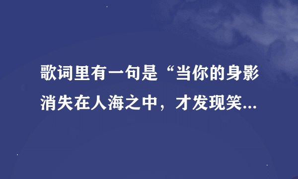 歌词里有一句是“当你的身影消失在人海之中，才发现笑着哭最痛？”请问这首是什么歌？