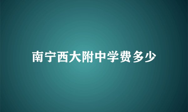 南宁西大附中学费多少