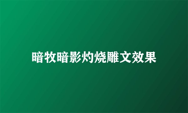 暗牧暗影灼烧雕文效果