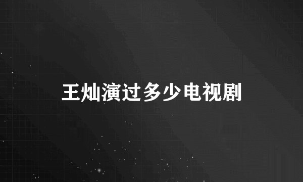 王灿演过多少电视剧