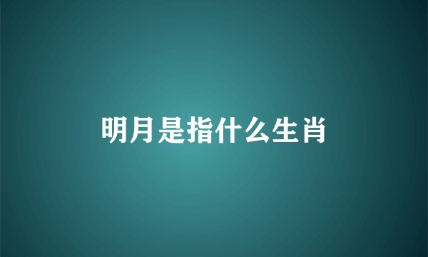 明月是指什么生肖
