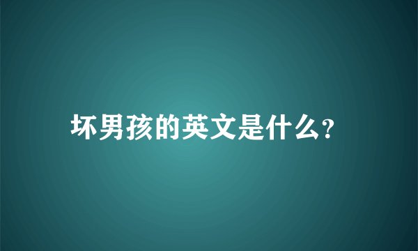 坏男孩的英文是什么？