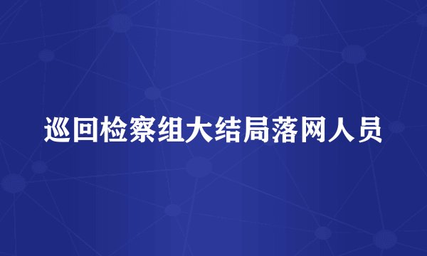 巡回检察组大结局落网人员
