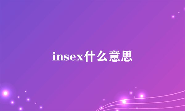 insex什么意思