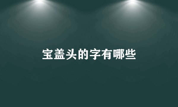 宝盖头的字有哪些