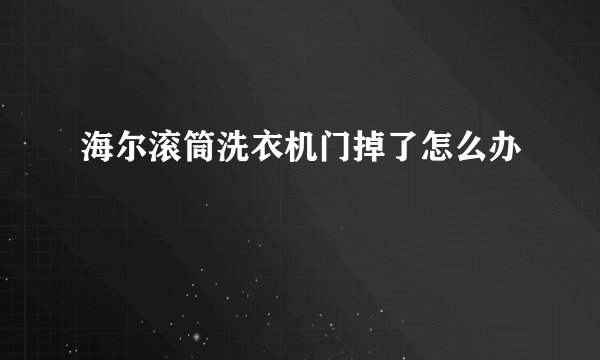 海尔滚筒洗衣机门掉了怎么办
