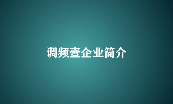 调频壹企业简介