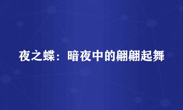 夜之蝶：暗夜中的翩翩起舞