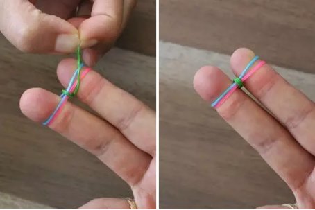 如何用小橡皮筋编织一条手链